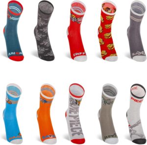 Chaussettes enfant One Piece Luffy en coton, lot de 10 paires