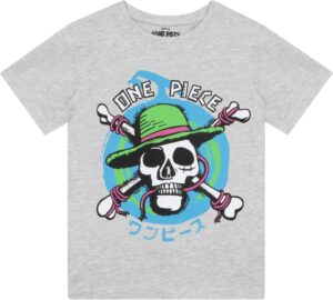 T-shirt enfant One Piece à manches courtes, motif Luffy