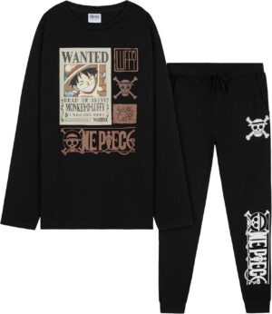 Ensemble pyjama garçon One Piece en coton, modèle long 7 à 14 ans