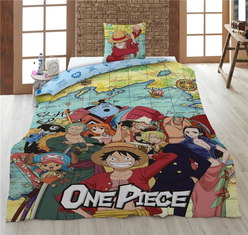Parure de lit One Piece Luffy réversible 140x200 en polycoton – Image 2