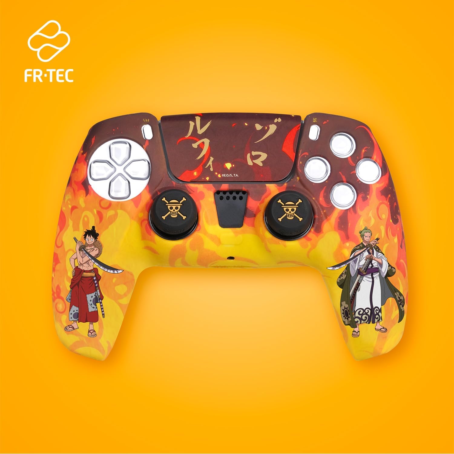 Pack PS5 DualSense One Piece avec coque silicone, grips et sticker – Image 2
