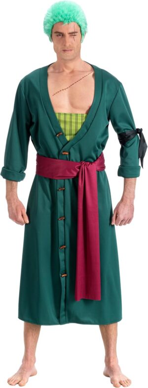 Costume One Piece Zoro homme avec manteau et ceinture