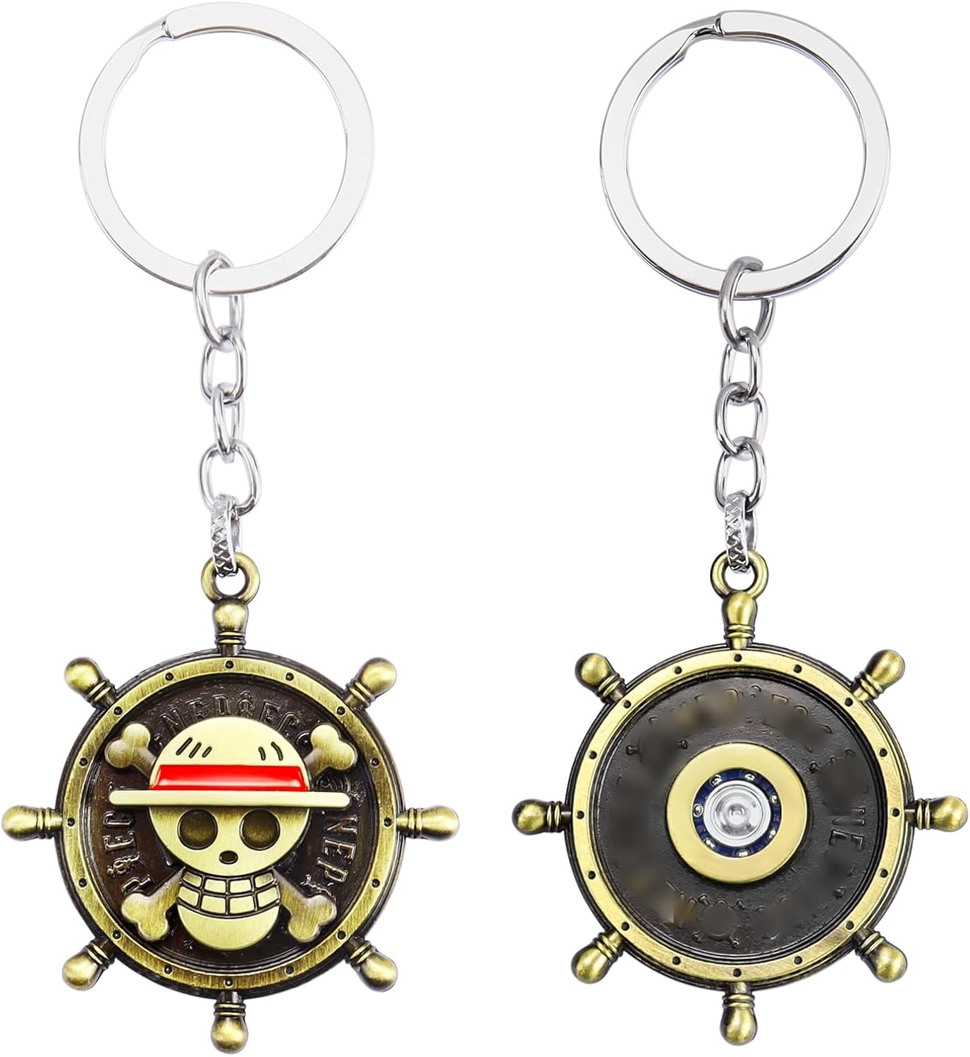 Porte-clés One Piece Luffy à tête de mort pirate marron Medium