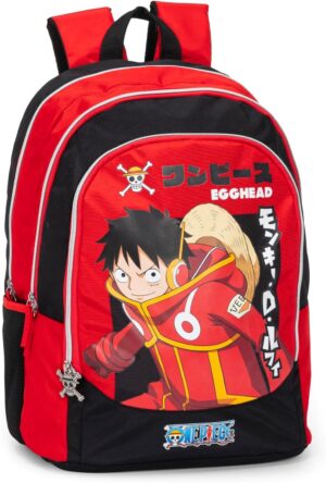 Sac à dos One Piece rouge taille M pour l'école