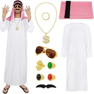 Déguisement cheikh arabe homme One Piece 10 pièces avec foulard et lunettes