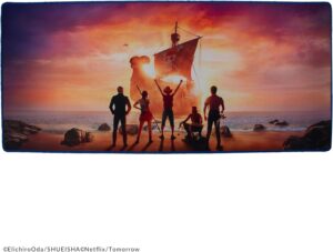 Tapis de bureau One Piece horizon rose 80 x 35 cm