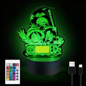 Veilleuse One Piece LED 3D à 16 couleurs avec télécommande