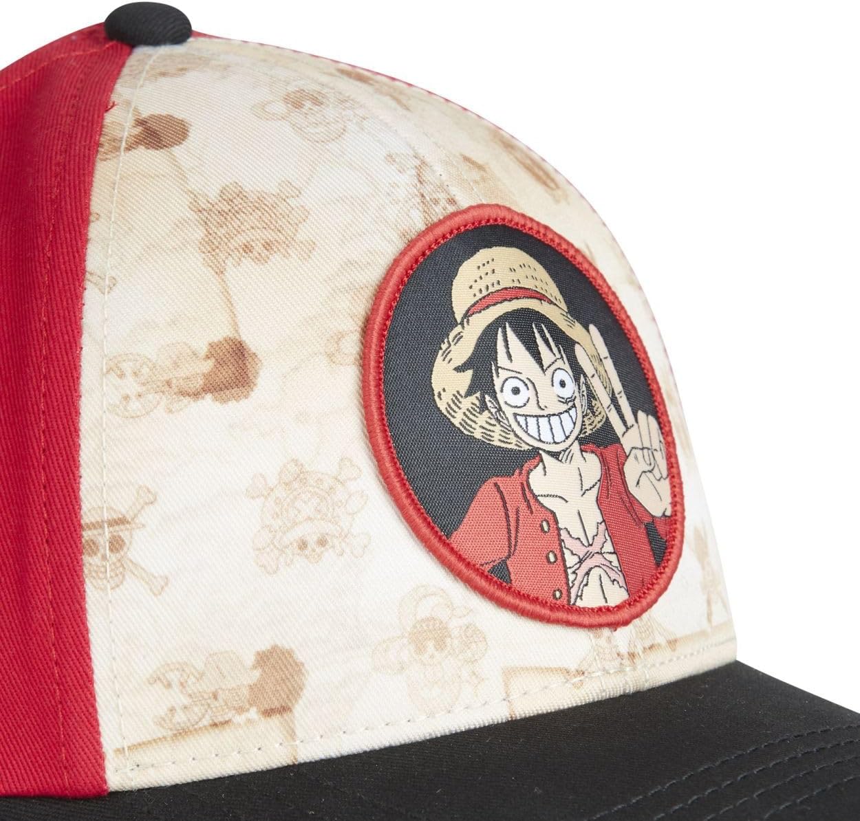 Casquette baseball Luffy One Piece trucker Rouge/Noir/Beige – Image 3