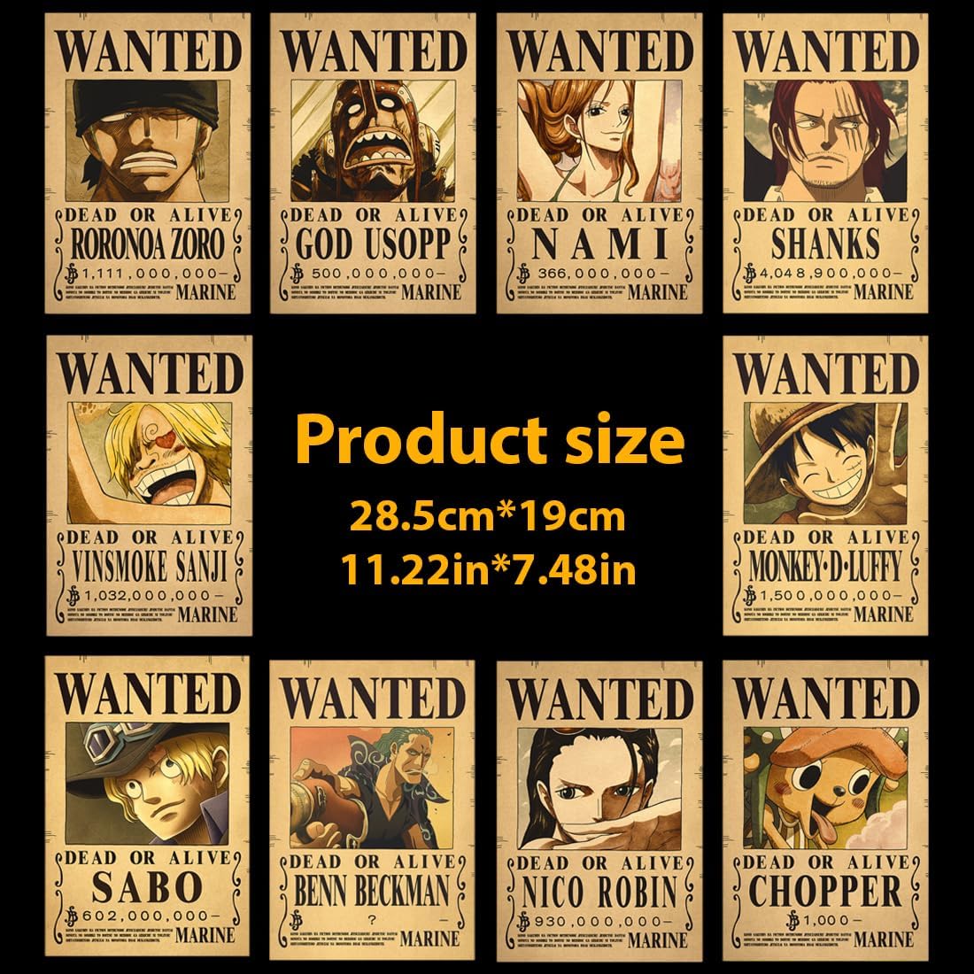 Posters Wanted One Piece lot de 10 en papier kraft – Image 2