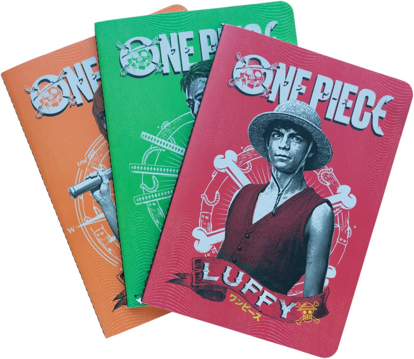 Carnets A5 One Piece Netflix Nami, Luffy et Zoro x3