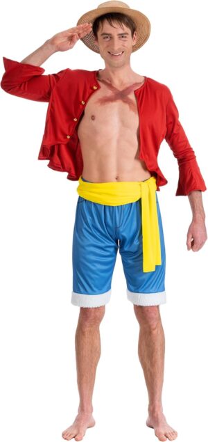 Costume homme Monkey D. Luffy One Piece en 4 pièces