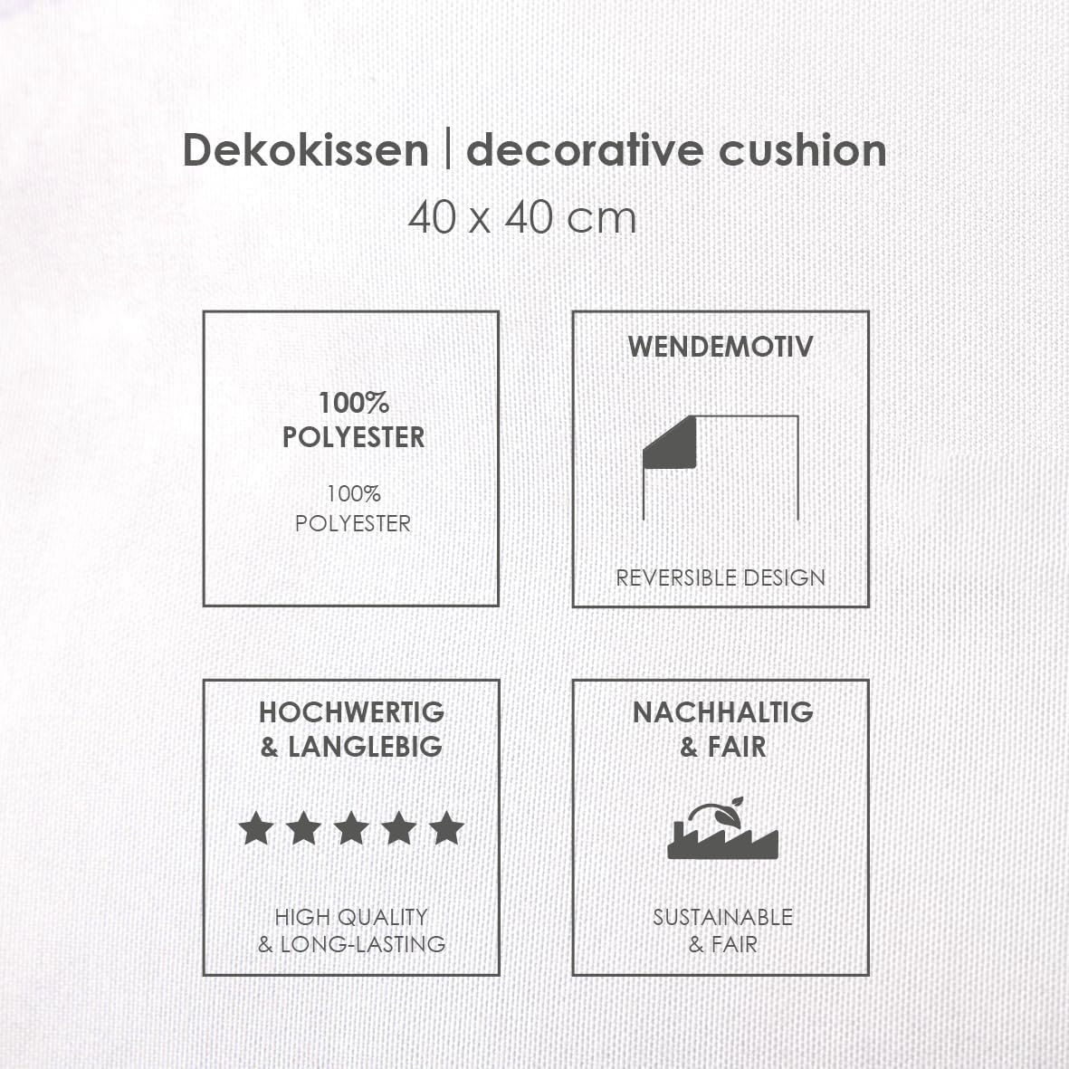 Coussins réversibles One Piece 40 x 40 cm, lot de 3 en 100% polyester – Image 7