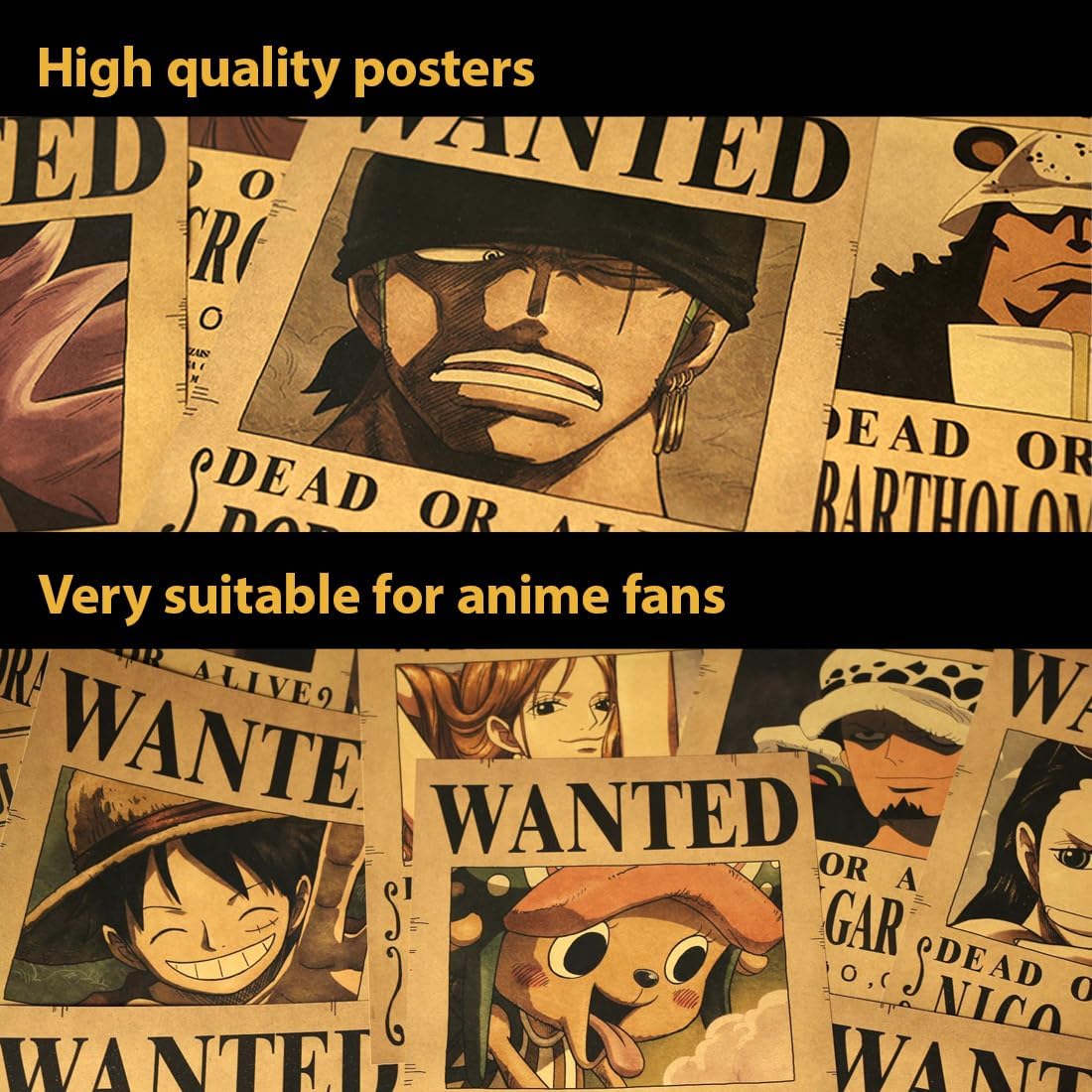 Posters Wanted One Piece lot de 10 en papier kraft – Image 3