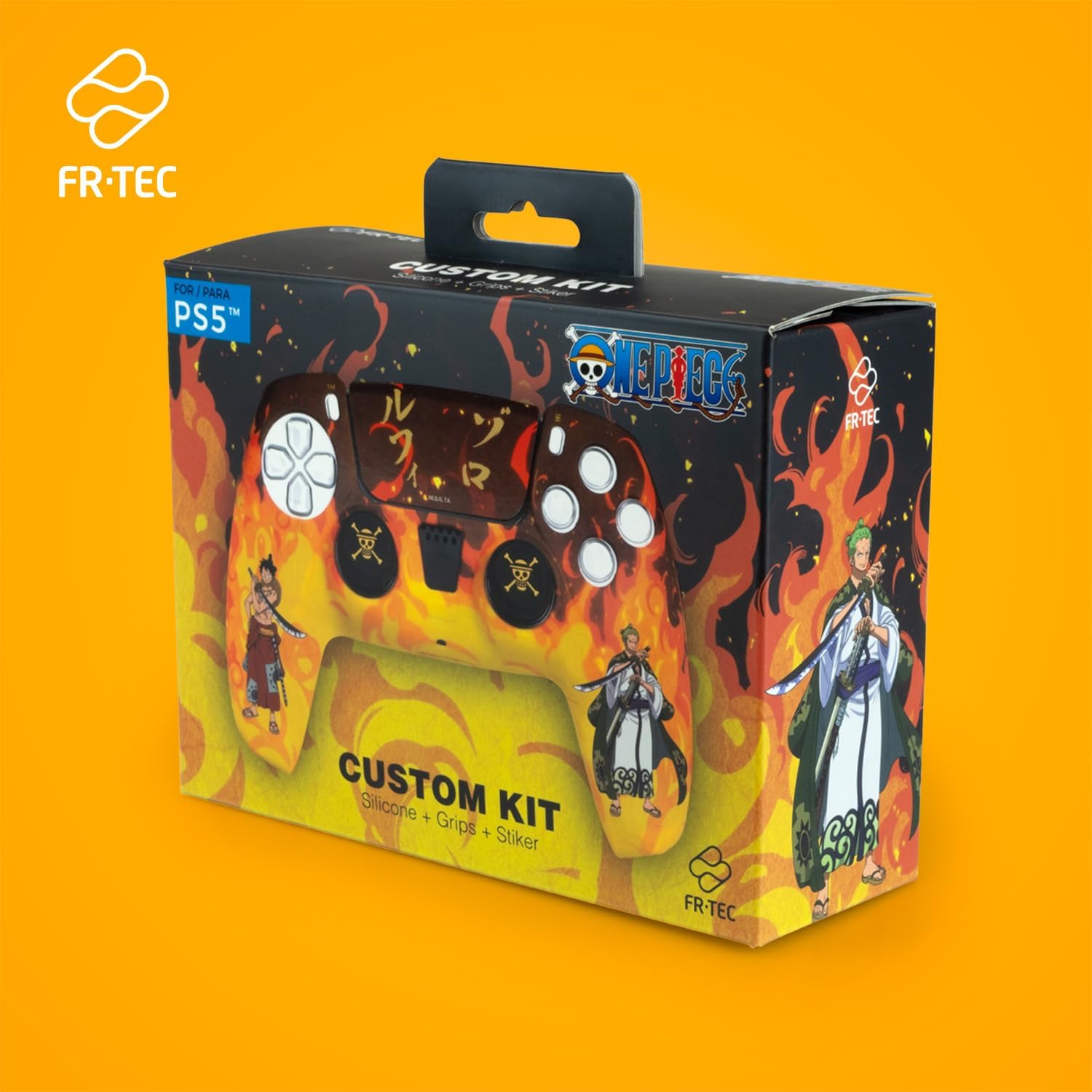 Pack PS5 DualSense One Piece avec coque silicone, grips et sticker – Image 6