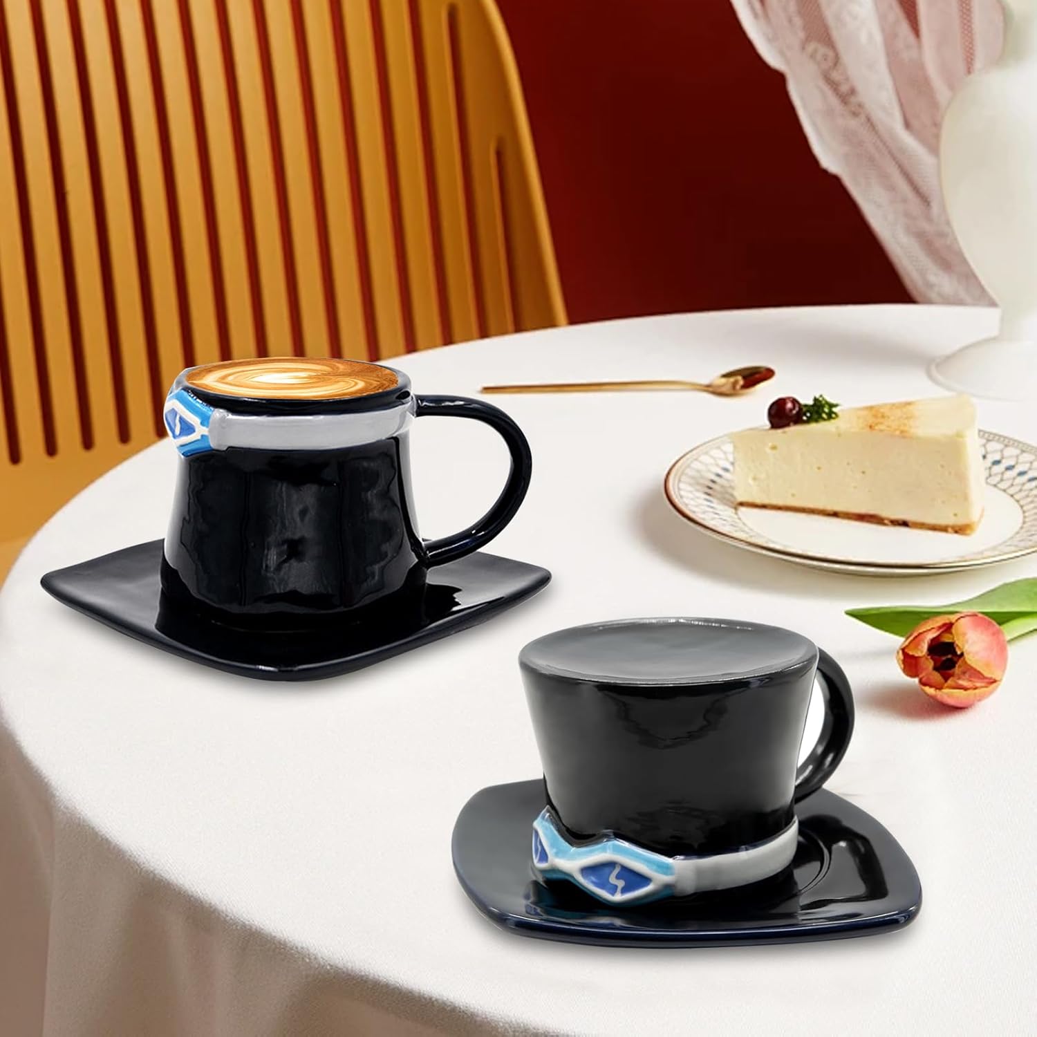 Tasse en céramique One Piece Sabo noire style chapeau – Image 3