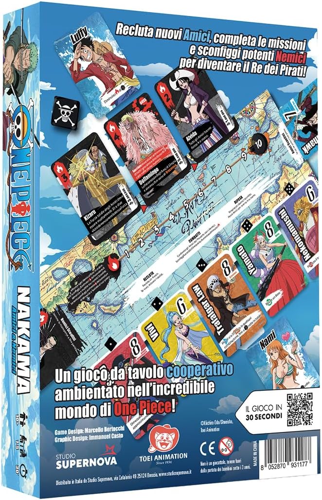 Jeu de cartes coopératif One Piece Nakama Amis & Ennemis, édition en italien, 1 à 5 joueurs, 10+ – Image 2