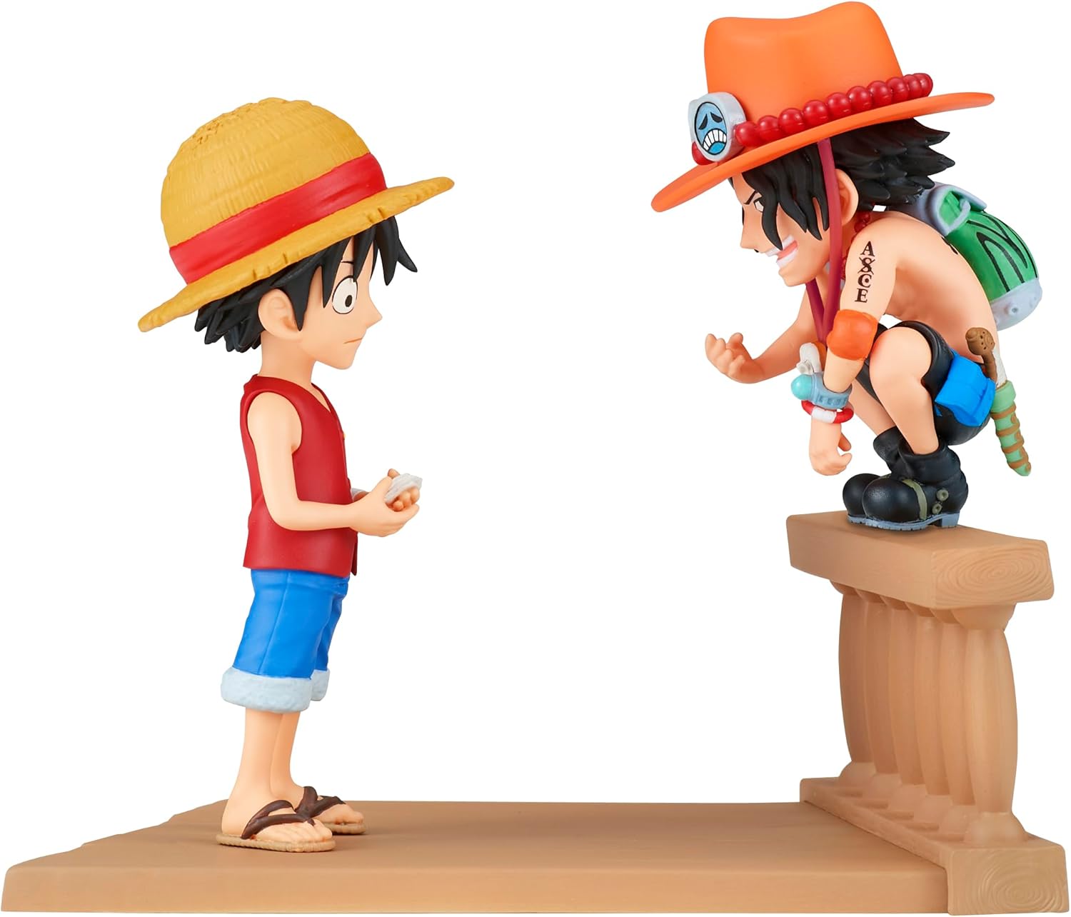 Figurine One Piece Monkey D. Luffy & Portgas D. Ace World Collectable Log Stories 8 cm Banpresto