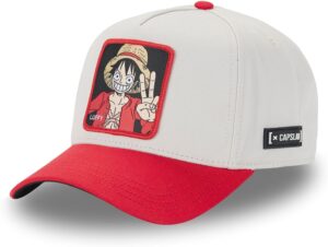 Casquette snapback réglable Luffy One Piece Capslab beige rouge