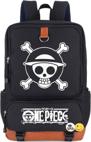 Sac à dos One Piece noir 18 L lumineux pour ordinateur portable 15,6 pouces