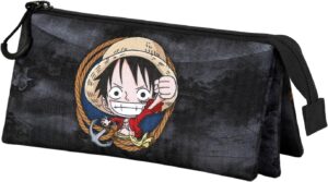 Trousse triple One Piece Ropes noire avec 3 compartiments