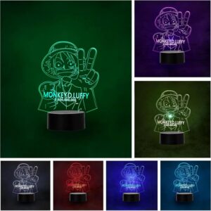 Lampe LED Luffy One Piece effet 3D USB