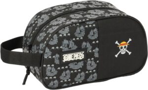 Trousse scolaire moyenne One Piece Pirates noire avec poignée 26 x 12 x 15 cm