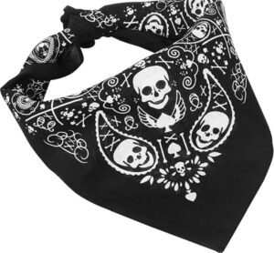 Bandana One Piece noir tête de mort en coton 55 x 55 cm