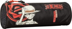 Trousse scolaire ronde One Piece Comix Anime noire zippée