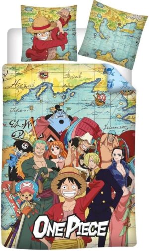 Parure de lit One Piece Luffy réversible 140x200 en polycoton