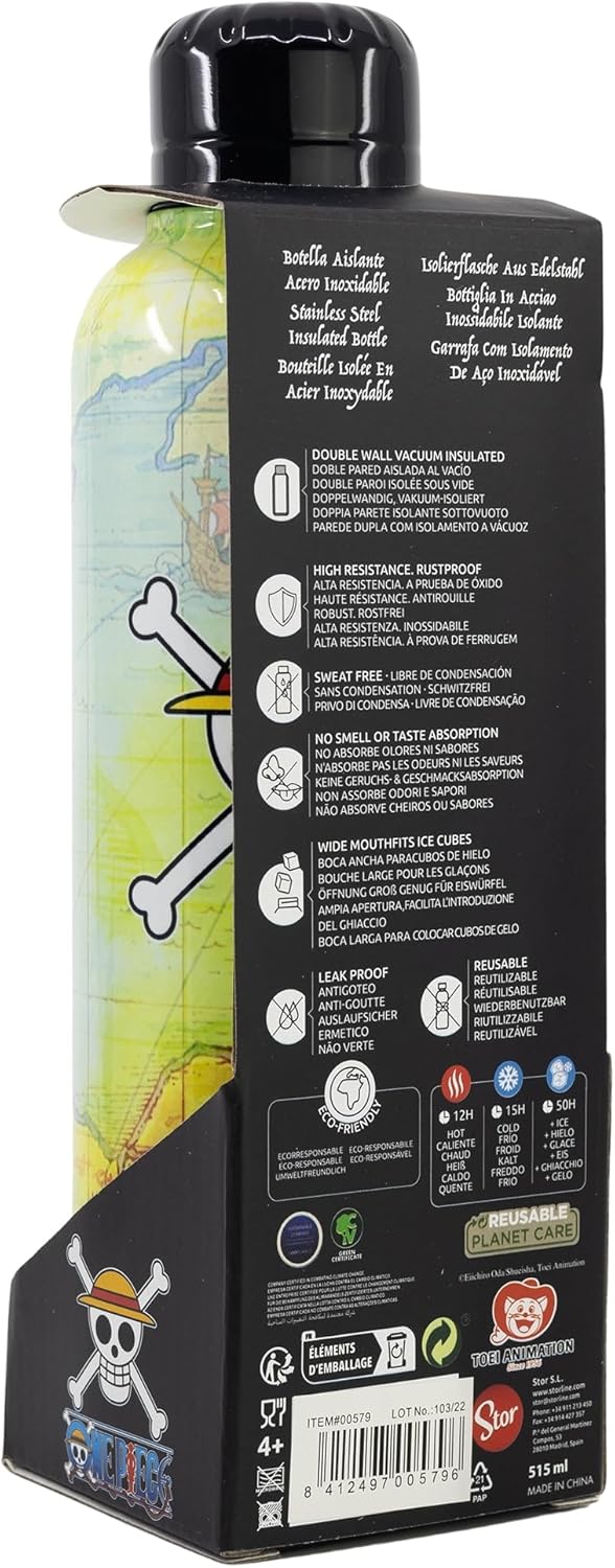 Gourde réutilisable One Piece Luffy en acier inoxydable 515 ml – Image 5