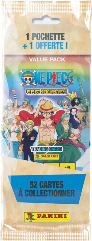 Pack Fat PANINI One Piece Luffy, 1 pochette achetée + 1 offerte