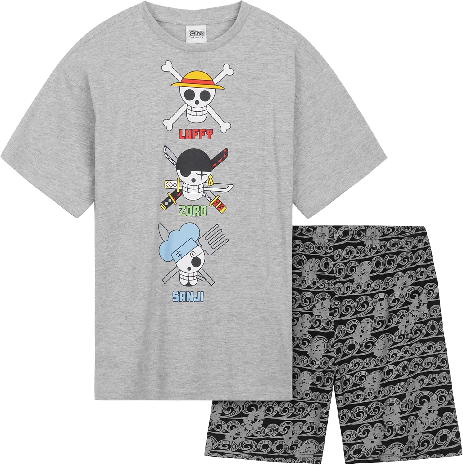 Pyjama court garçon One Piece avec t-shirt et short
