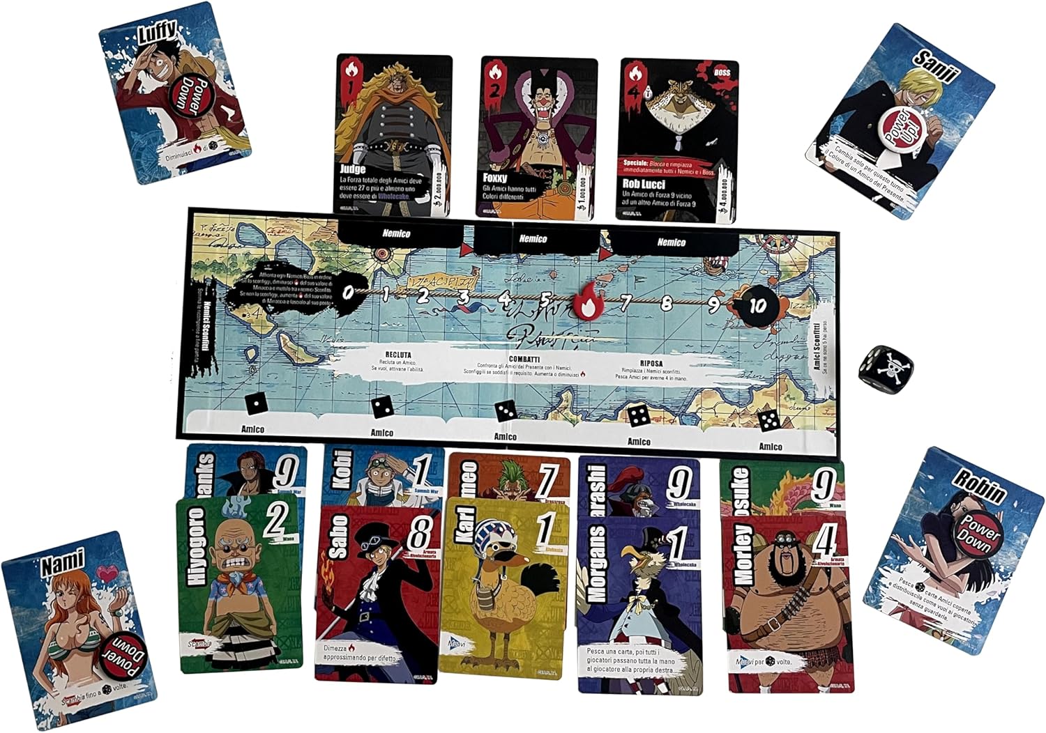 Jeu de cartes coopératif One Piece Nakama Amis & Ennemis, édition en italien, 1 à 5 joueurs, 10+ – Image 3