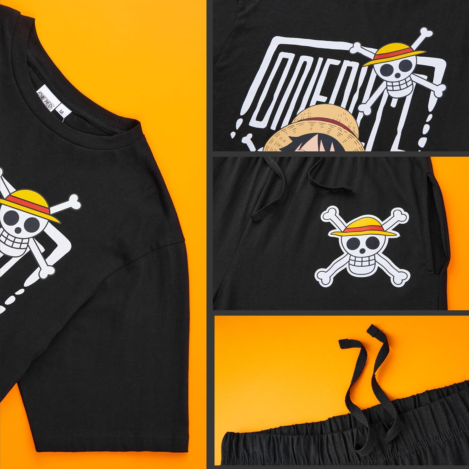 Pyjama One Piece homme et ado en coton, t-shirt manches courtes et pantalon long – Image 5