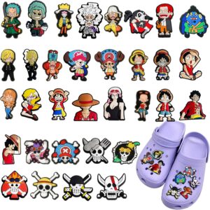 Charms et pins One Piece en PVC souple pour Crocs et bracelet