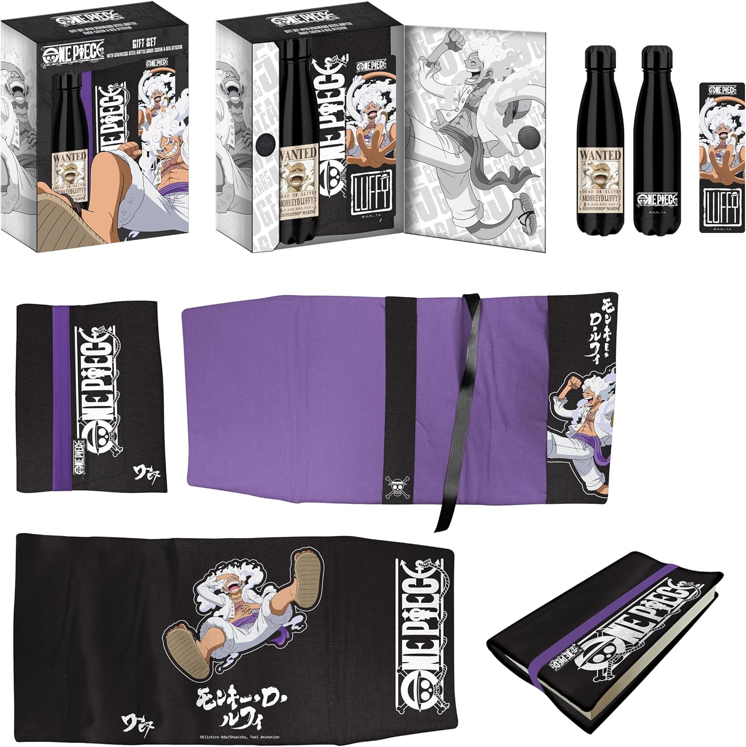 Coffret gourde isotherme One Piece Luffy Gear 5 avec protection manga