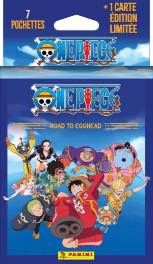 Blister Panini One Piece Road to Egghead avec 7 pochettes et 1 carte édition limitée