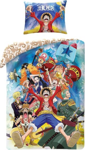 Parure One Piece Monkey D. Luffy multicolore 140 x 200 cm