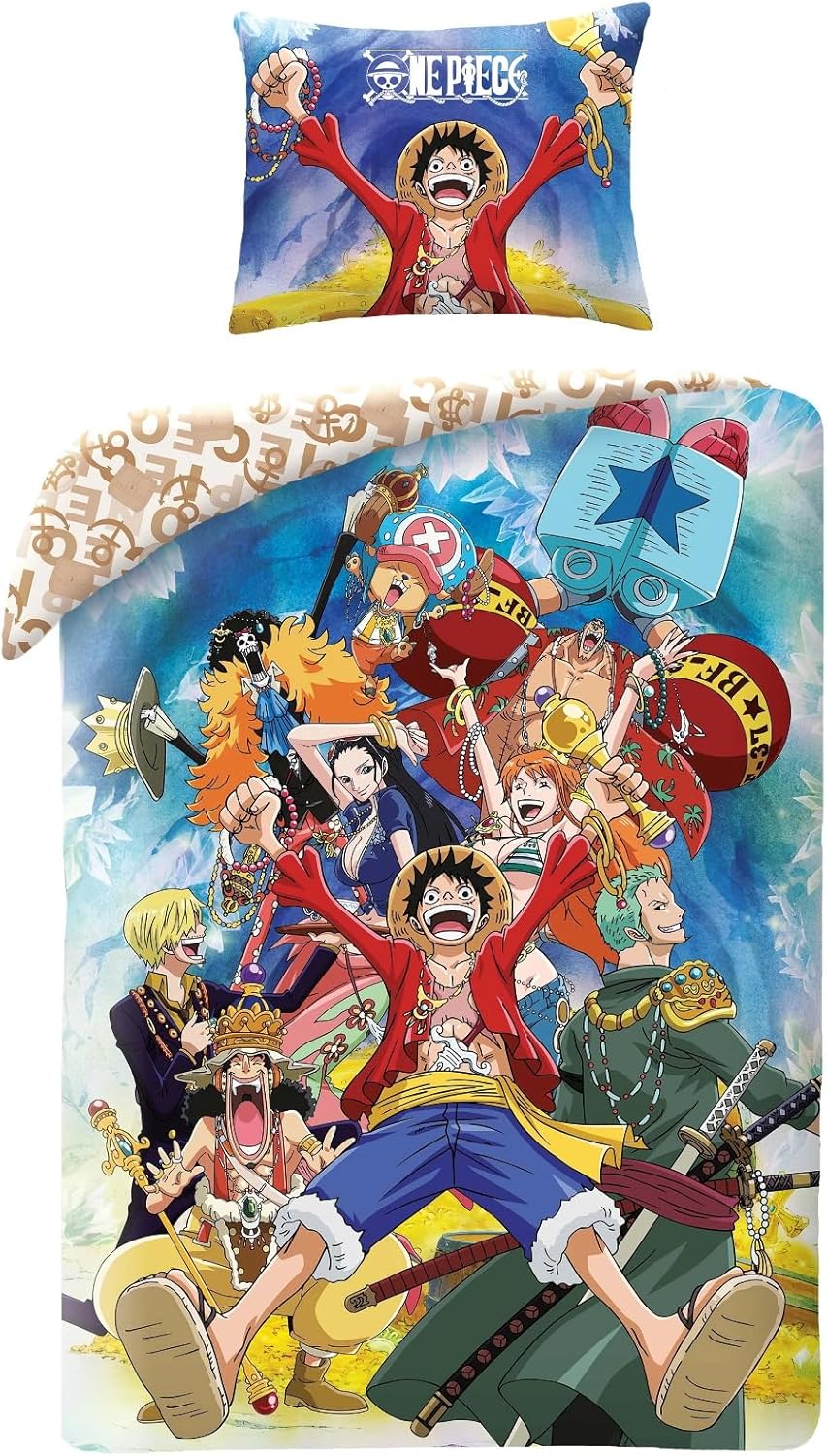 Parure One Piece Monkey D. Luffy multicolore 140 x 200 cm