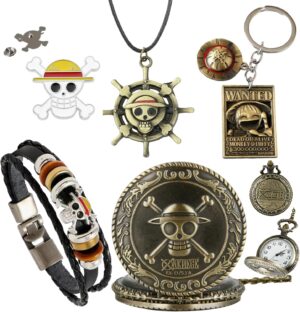 Pack accessoires One Piece Luffy Chapeau de Paille avec badge pin