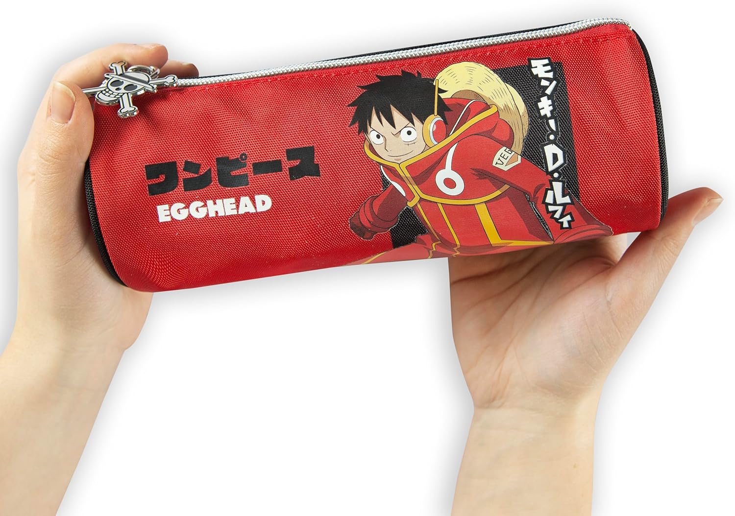 Trousse à crayons One Piece rouge avec fermeture éclair 8 x 22 x 8 – Image 2