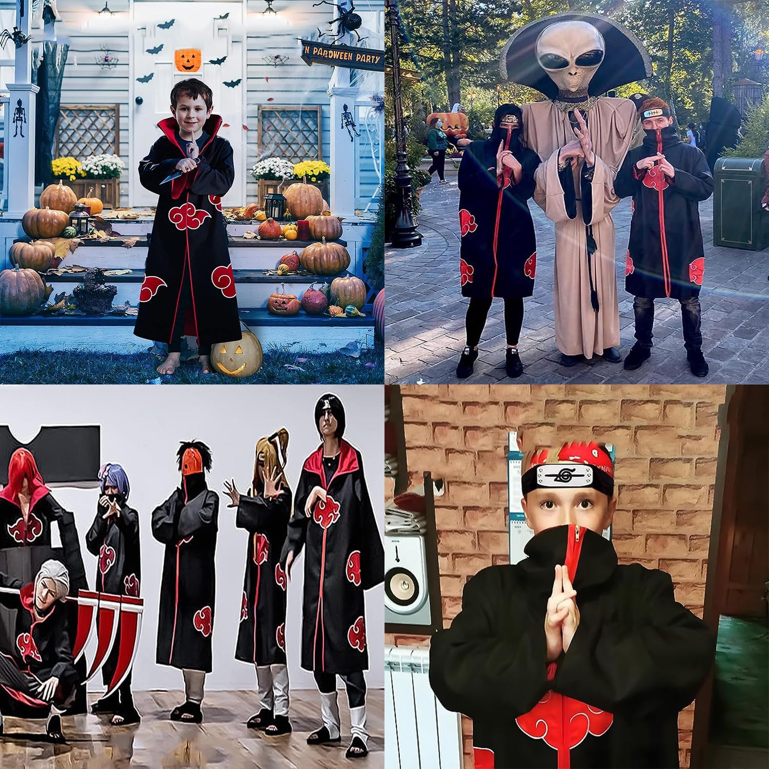 Costume Akatsuki Hidan Itachi 15 pièces avec accessoires cosplay – Image 7