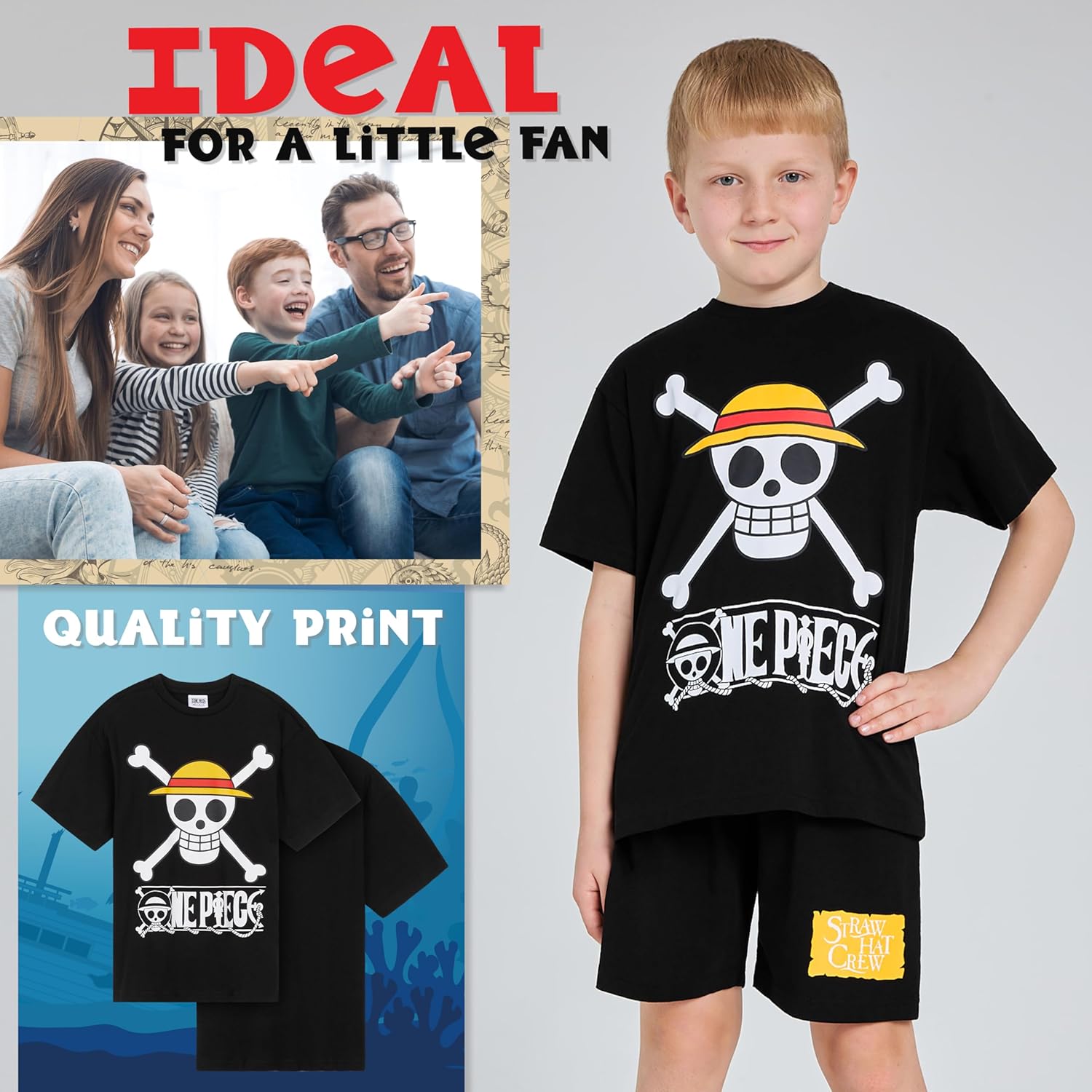 Pyjama garçon One Piece avec T-shirt et short – Image 3