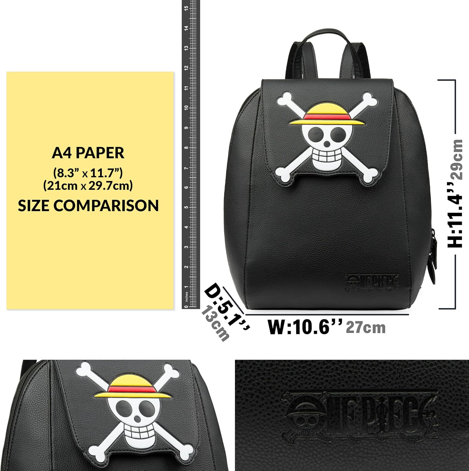 Sac à dos One Piece kawaii en similicuir PU pour femme et ado – Image 2