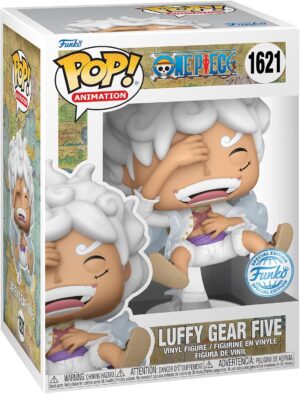 Figurine vinyle Gear 5 Luffy One Piece avec base transparente