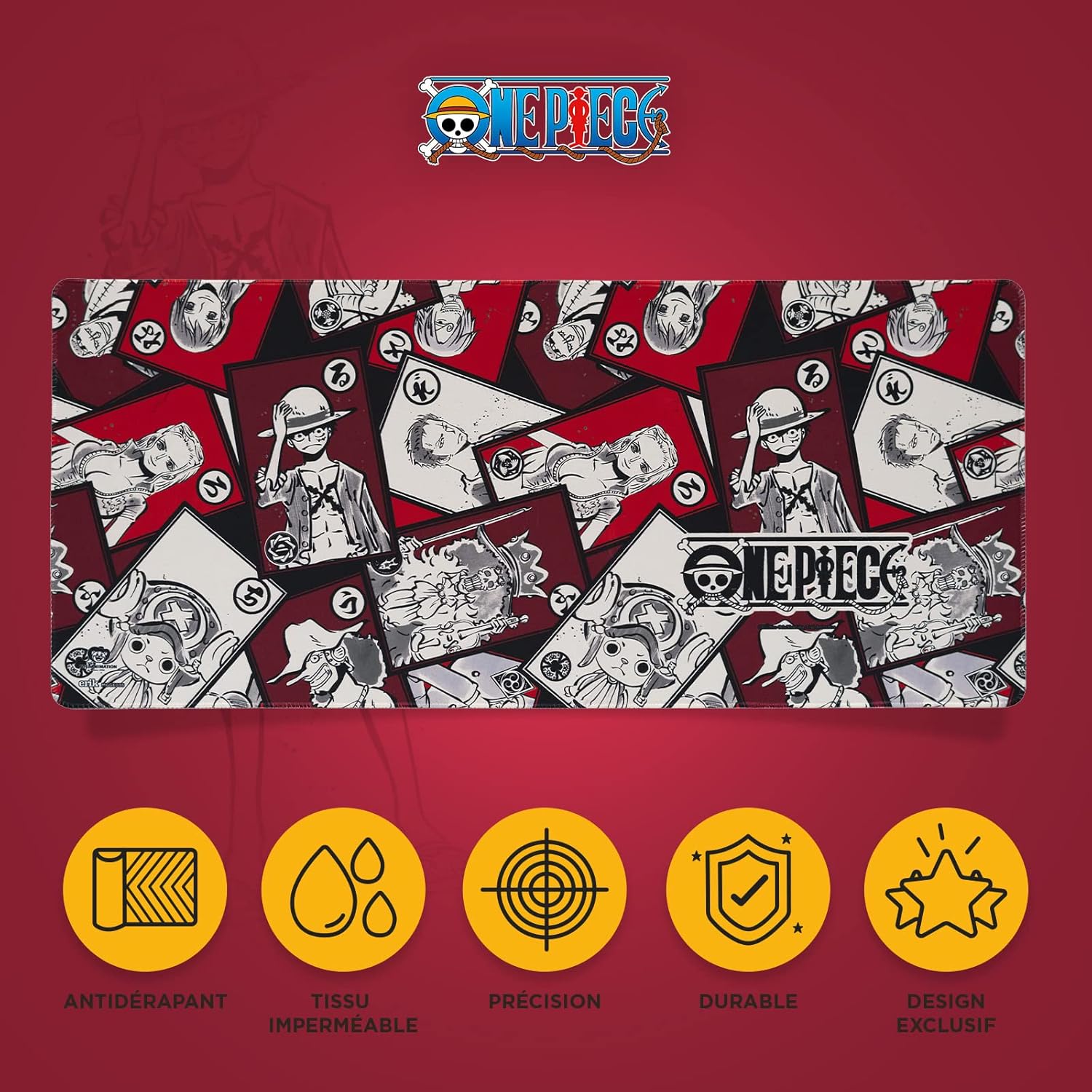 Tapis de bureau gamer One Piece 80 x 35 pour souris et clavier – Image 2