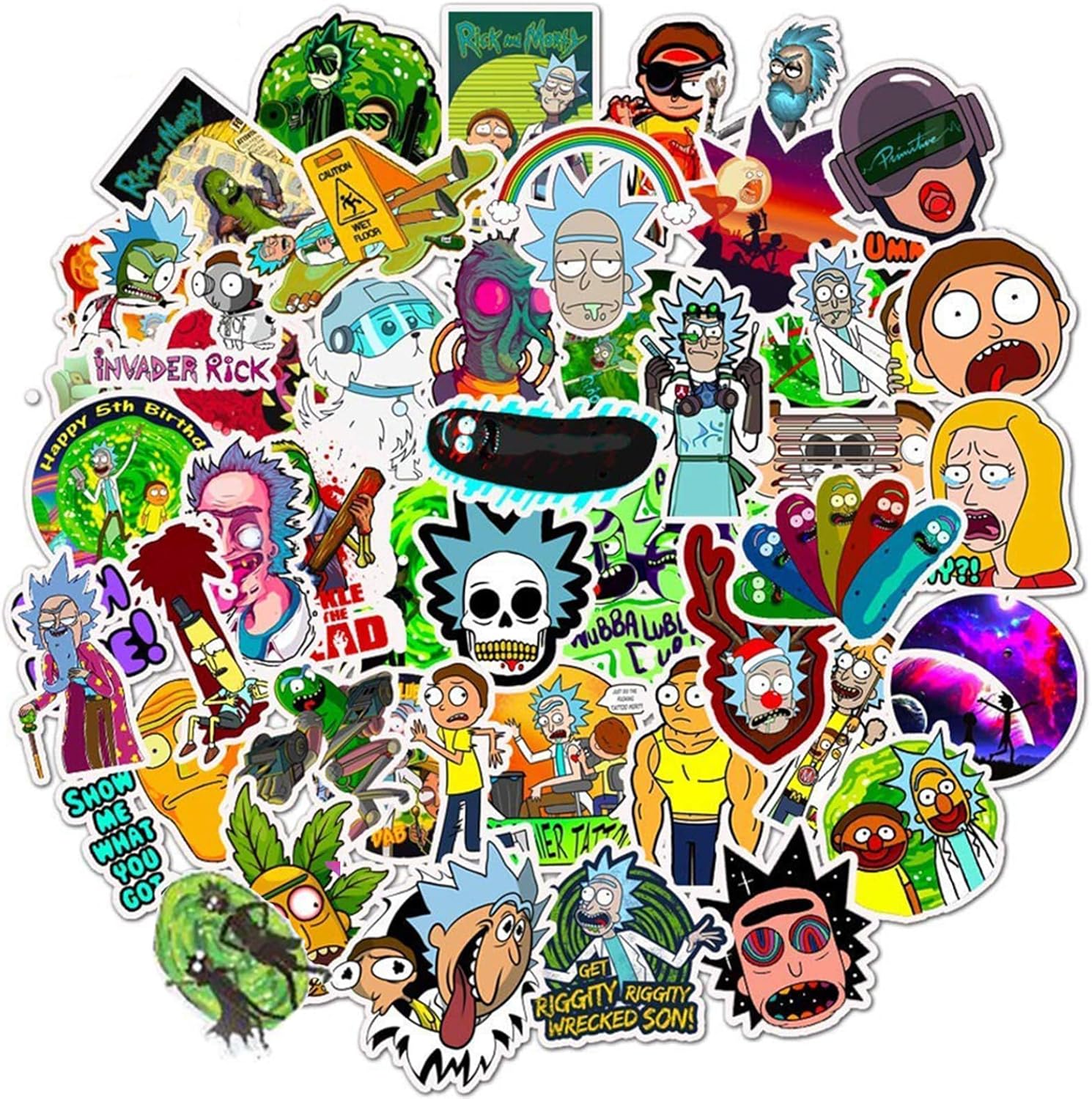 Pack de 50 autocollants One Piece vinyliques imperméables Cartoon Design