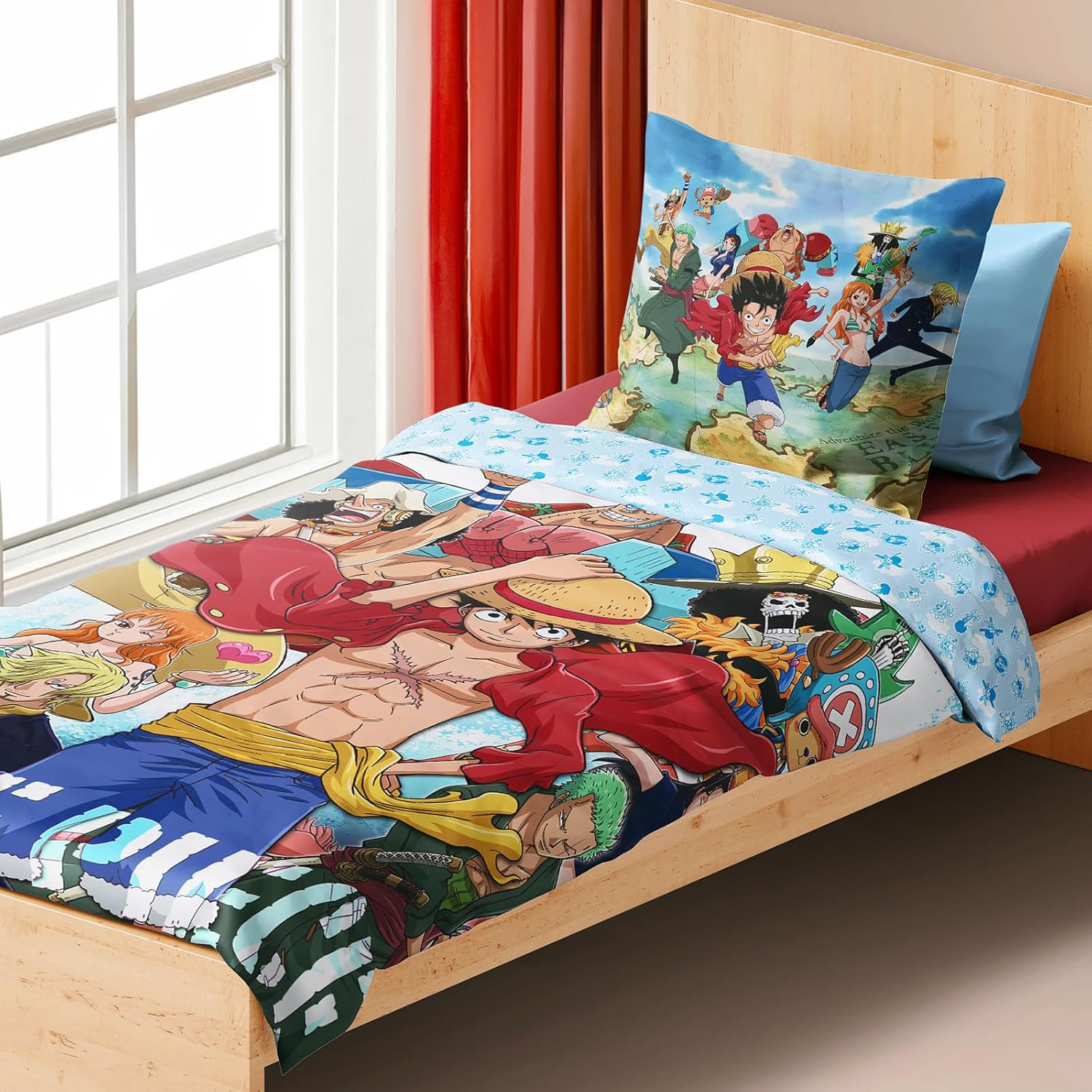 Parure de lit réversible One Piece Ruffy & Crew en coton – Image 2