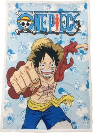Plaid sherpa Luffy One Piece 100x150 couverture polaire