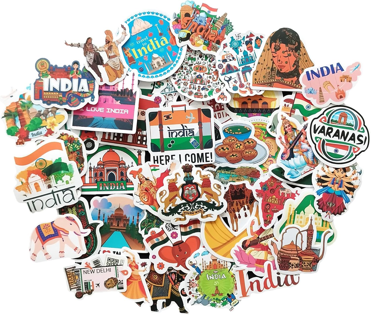 Lot de 50 stickers One Piece India 4-5 cm